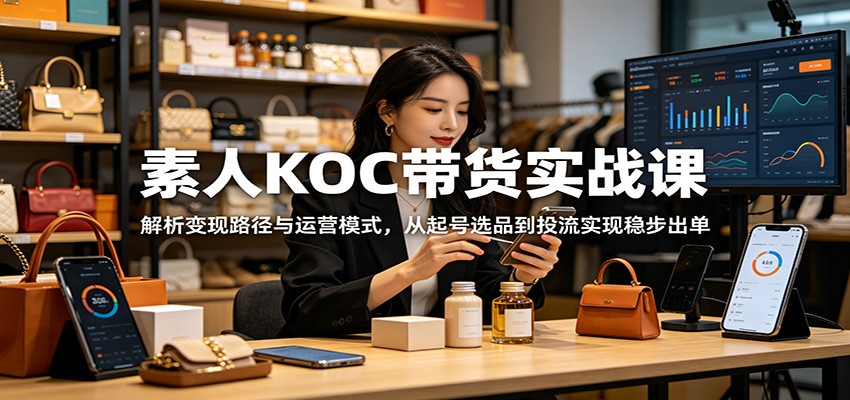素人KOC带货实战课:解析变现路径与运营模式,从起号选品到投流实现稳步出单-52项目站