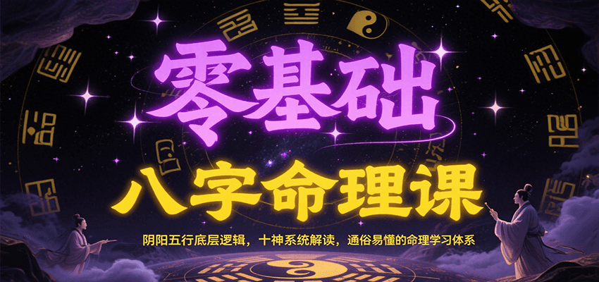 零基础八字命理课:阴阳五行底层逻辑,十神系统解读,通俗易懂的命理学习体系-52项目站