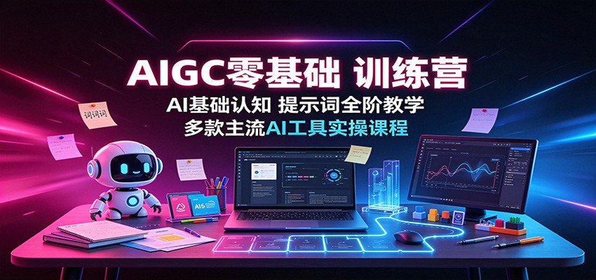 AIGC零基础训练营：AI基础认知，提示词全阶教学，多款主流AI工具实操课程-52项目站