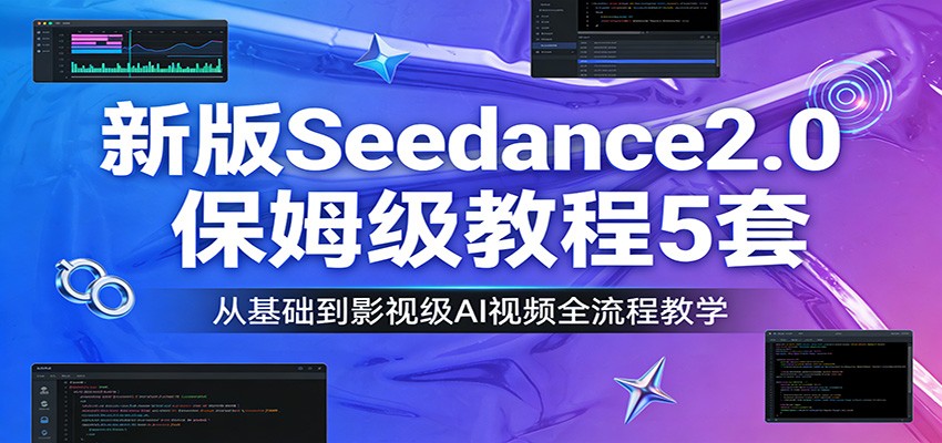新版Seedance2.0保姆级教程5套:从基础到影视级AI视频全流程教学-52项目站