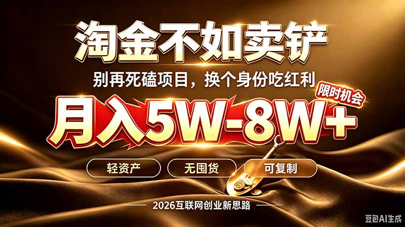 别再傻乎乎埋头跑项目！互联网真正赚钱逻辑：做卖铲人，拒绝当韭菜，逆风翻盘月入5-8W+-52项目站