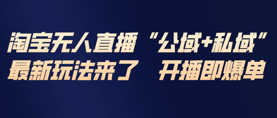 淘宝无人直播最新玩法，包含私域和公域两种玩法-52项目站