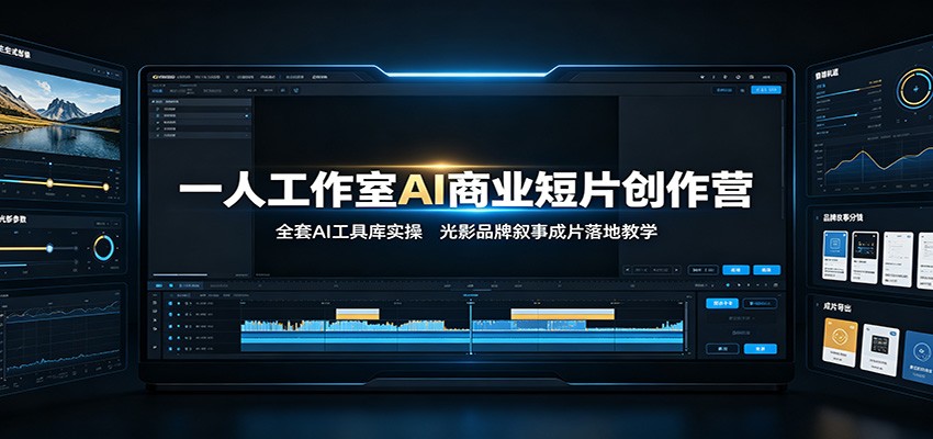 一人工作室AI商业短片创作营：全套AI工具库实操，光影品牌叙事成片落地教学-52项目站