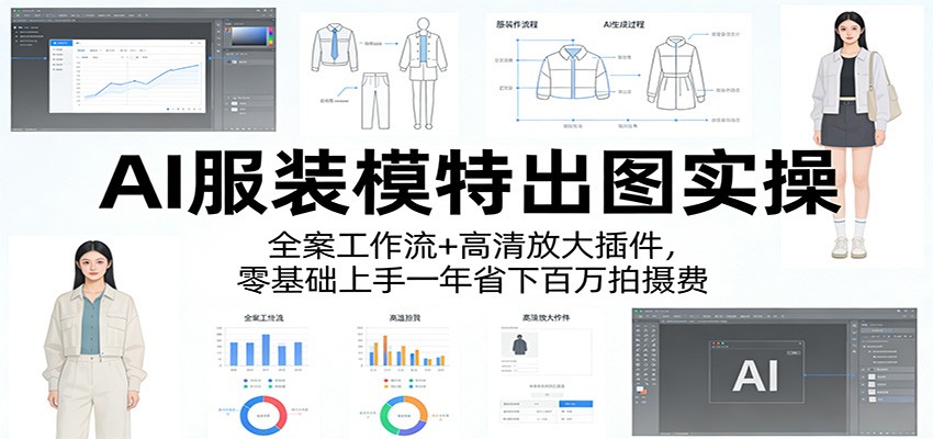 AI服装模特出图实操：全案工作流+ 高清放大插件，零基础上手一年省下百万拍摄费-52项目站