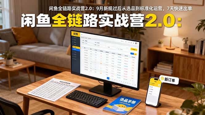 闲鱼全链路实战营2.0：9月新规过后从选品到标准化运营，7天快速出单-52项目站