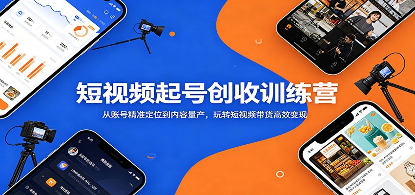 短视频起号创收训练营:从账号精准定位到内容量产,玩转短视频带货高效变现-52项目站