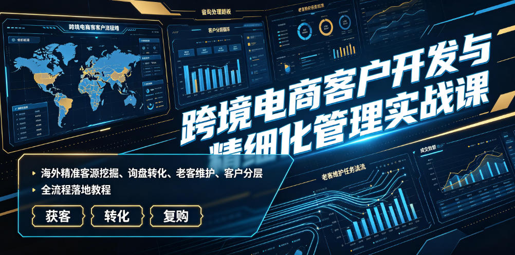 跨境电商客户开发与精细化管理实战课｜海外精准客源挖掘、询盘转化、老客维护、客户分层全流程落地教程-52项目站