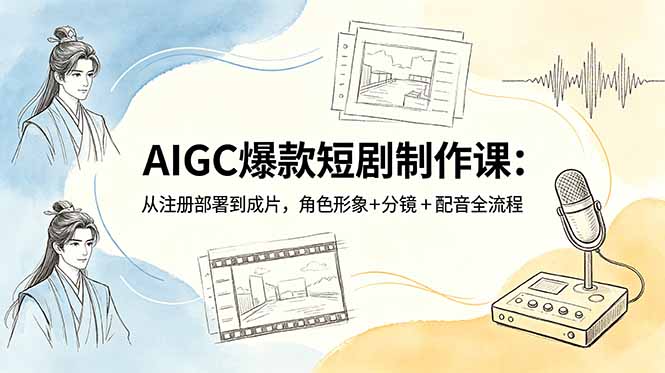 AIGC爆款短剧制作课:从注册部署到成片,角色形象+分镜+配音全流程-52项目站