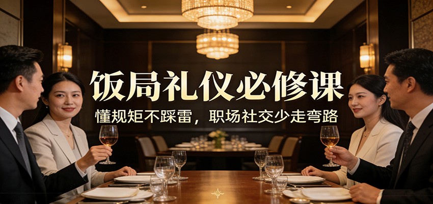 公众号收费文章：《饭局礼仪必修课：懂规矩不踩雷，职场社交少走弯路》-52项目站