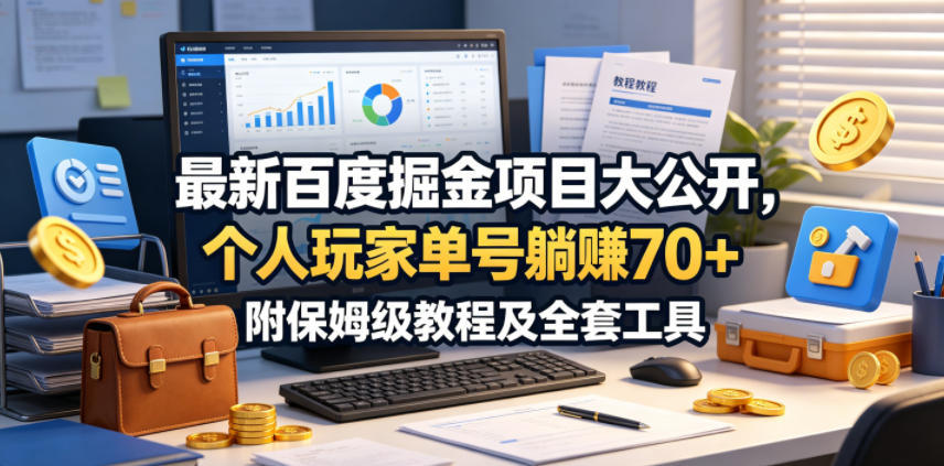 最新百度掘金项目大公开，个人玩家单号躺賺70+，附保姆级教程及全套工具【揭秘】-52项目站