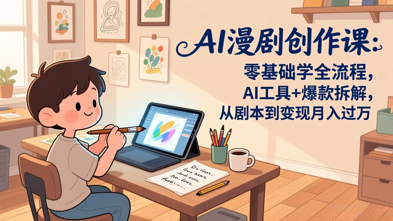 AI漫剧创作课:零基础学全流程,AI工具+爆款拆解,从剧本到变现月入过万-52项目站