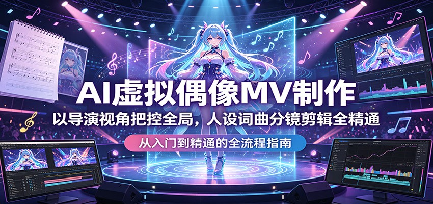 AI虚拟偶像MV制作：以导演视角把控全局，人设词曲分镜剪辑全精通-52项目站