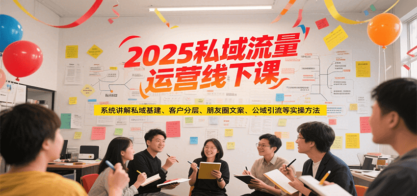 2025私域流量运营线下课，系统讲解私域基建/客户分层/朋友圈文案/公域引流等实操方法-52项目站