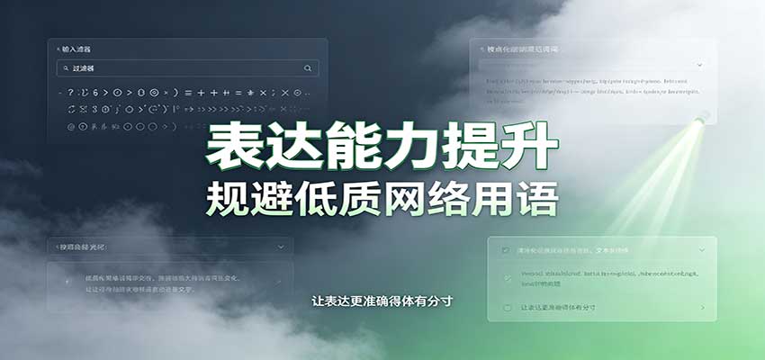 表达能力提升：语言塑造思想逻辑，规避低质网络用语，强化心智感知-52项目站