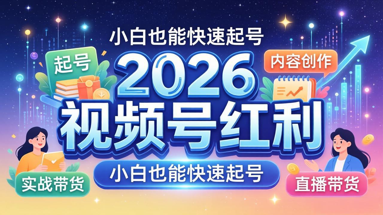 2026视频号红利实战营，大佬亲授起号、内容、直播、IP、投流、私域、矩阵全套落地打法-52项目站