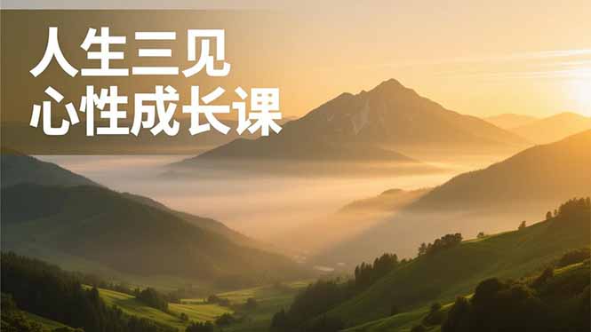 人生三见心性成长课，见天地众生自己，搞透人性安顿身心，活出清晰自我，内在富足无价-52项目站