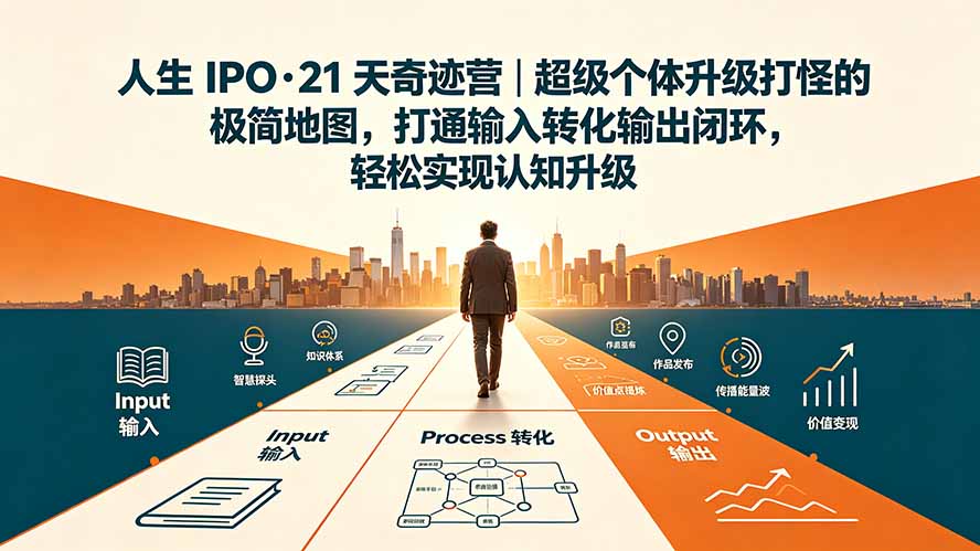 人生 IPO-21 天奇迹营｜超级个体升级打怪的极简地图，打通输入转化输出闭环，轻松实现认知升级-52项目站