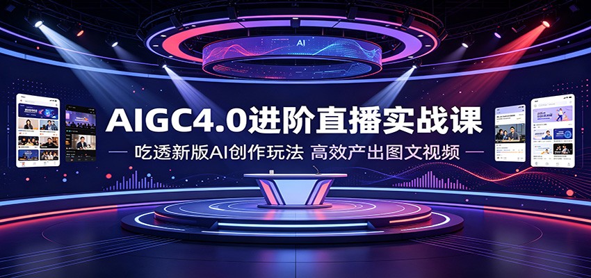 AIGC4.0进阶直播实战课：吃透新版AI创作玩法，高效产出图文视频-52项目站