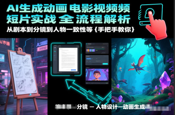 AI生成动画电影视频短片实战全流程解析，从剧本到分镜到人物一致性等手把手教你-52项目站