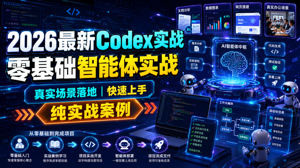 2026最新Codex实战零基础智能体实战，真实场景落地，快速上手，纯实战案例-52项目站