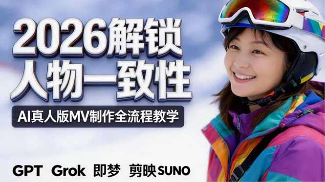 2026独创解锁人物一致性：AI真人版MV制作，不讲空话，不拼概念，全流程实操-52项目站
