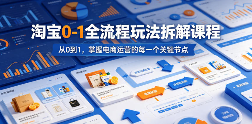 淘宝0-1全流程玩法拆解课程,从0到1,掌握电商运营的每一个关键节点-52项目站