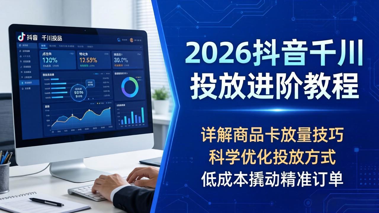 2026抖音千川投放进阶教程，详解商品卡放量技巧，科学优化投放方式，低成本撬动精准订单-52项目站