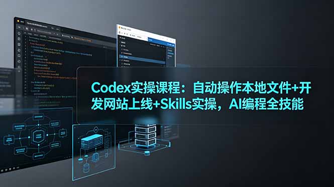 Codex实操课程:自动操作本地文件+开发网站上线+Skills实操,AI编程全技能-52项目站