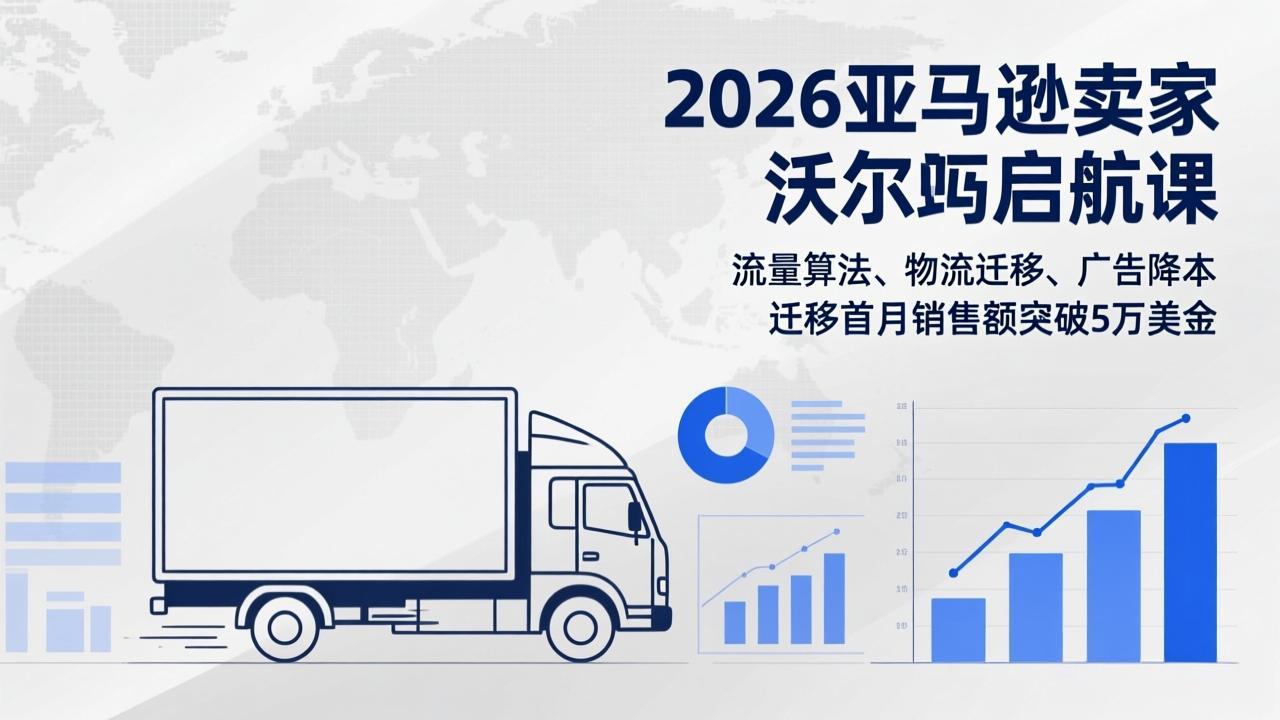 2026亚马逊卖家沃尔玛启航课,流量算法、物流迁移、广告降本,迁移首月销售额突破5万美金-52项目站
