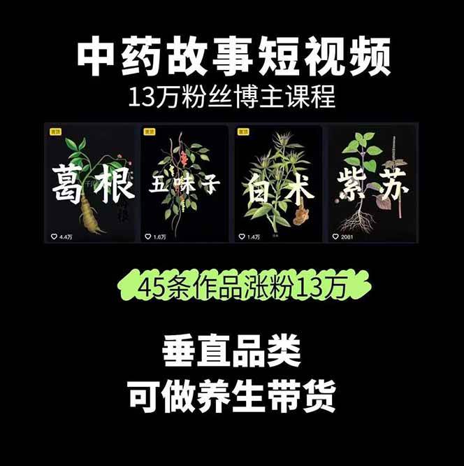 图片[2]-中药文化赛道：溯源故事开发，AI工具实战，平台运营，全方位解锁中医流量变现新路径-52项目站
