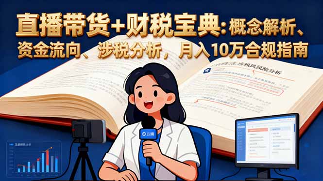 直播带货+财税宝典:概念解析、资金流向、涉税分析,月入10万合规指南-52项目站