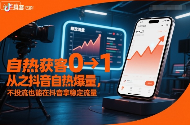 自热获客从0到1之抖音自热爆量，不投流也能在抖音拿稳定流量-52项目站