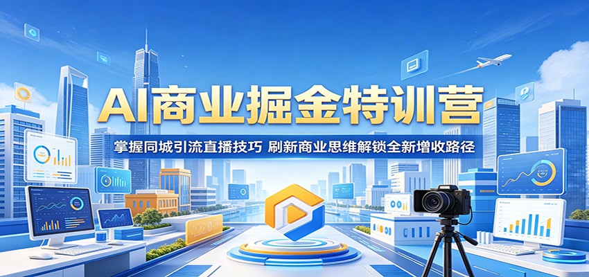 AI商业掘金特训营:掌握同城引流直播技巧,刷新商业思维解锁全新增收路径-52项目站