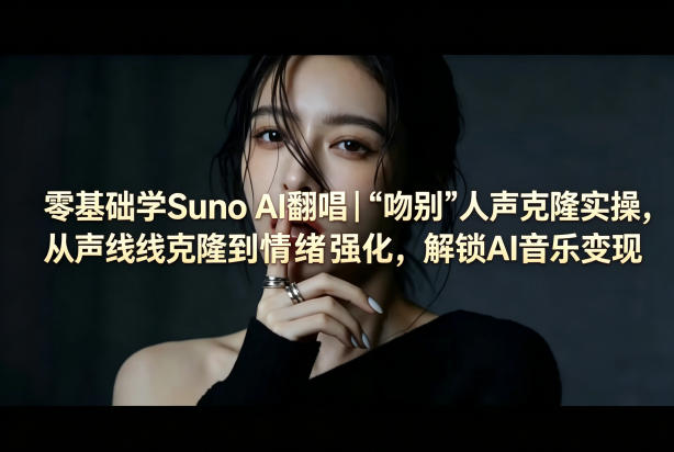 零基础学Suno AI翻唱｜《吻别》人声克隆实操，从声线克隆到情绪强化，解锁AI音乐变现-52项目站