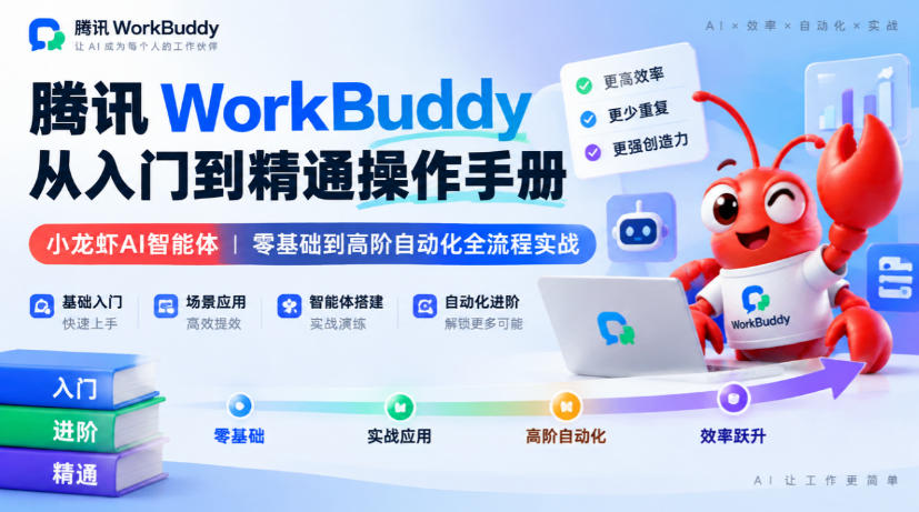 腾讯WorkBuddy从入门到精通操作手册|小龙虾AI智能体,零基础到高阶自动化全流程实战【文档】-52项目站