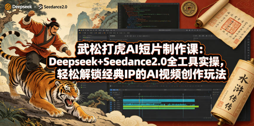 武松打虎AI短片制作课：Deepseek+Seedance2.0全工具实操，轻松解锁经典IP的AI视频创作玩法-52项目站