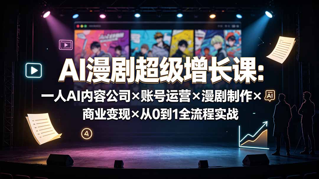AI漫剧超级增长课：一人AI内容公司×账号运营×漫剧制作×商业变现×从0到1全流程实战-52项目站