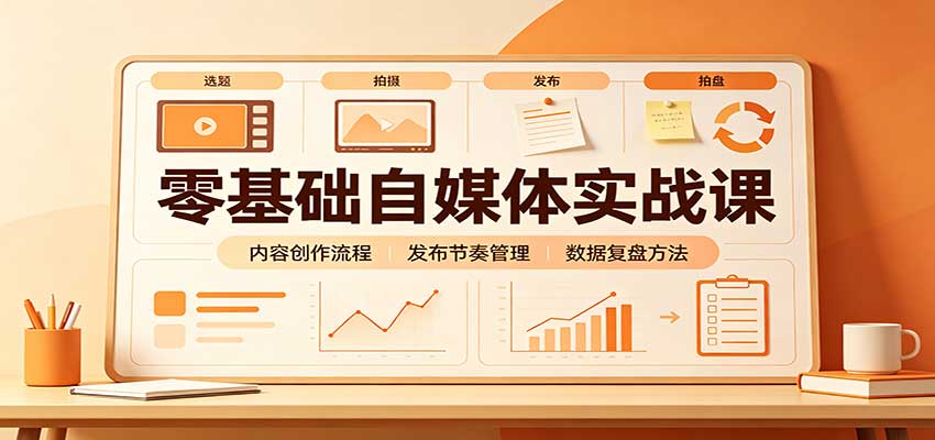 零基础自媒体实战课：赛道人设冷启动，内容创作复盘，公私域商业闭环-52项目站