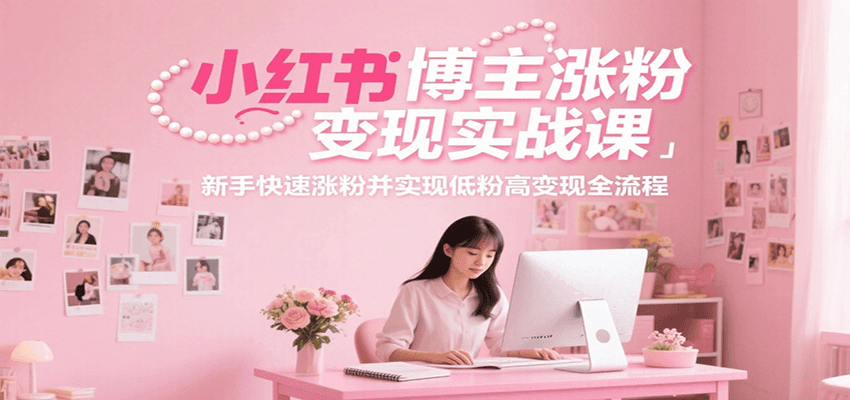小红书博主涨粉变现实战课，新手快速涨粉并实现低粉高变现全流程-52项目站