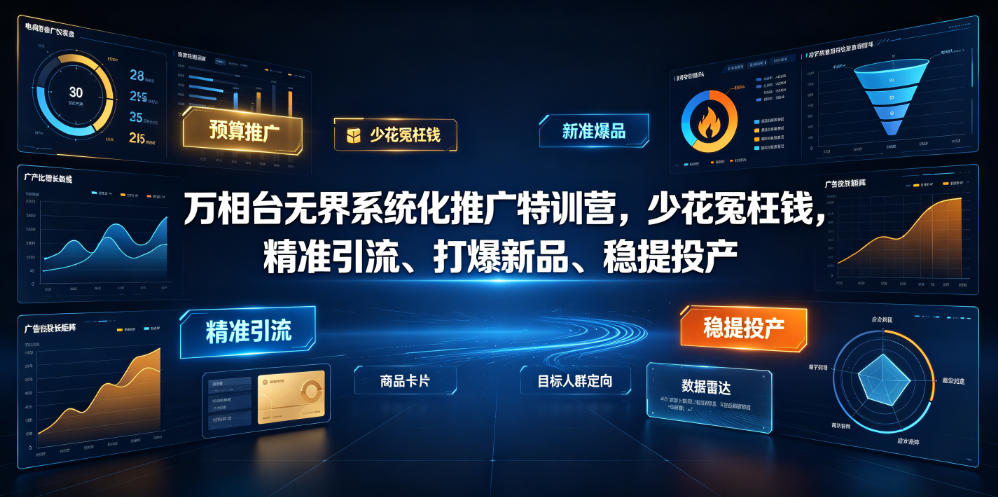 万相台无界系统化推广特训营VI0.0，少花冤枉钱，精准引流、打爆新品、稳提投产(全程录音+字幕)-52项目站