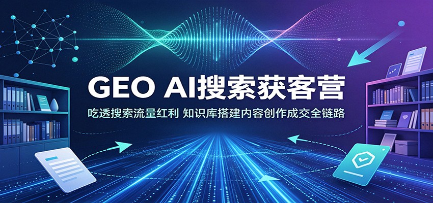 GEO AI搜索获客营：吃透搜索流量红利，知识库搭建内容创作成交全链路-52项目站
