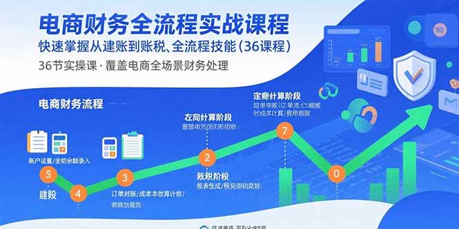 电商财务全流程实战课程：快速掌握从建账到报税的全流程技能(36节课-52项目站