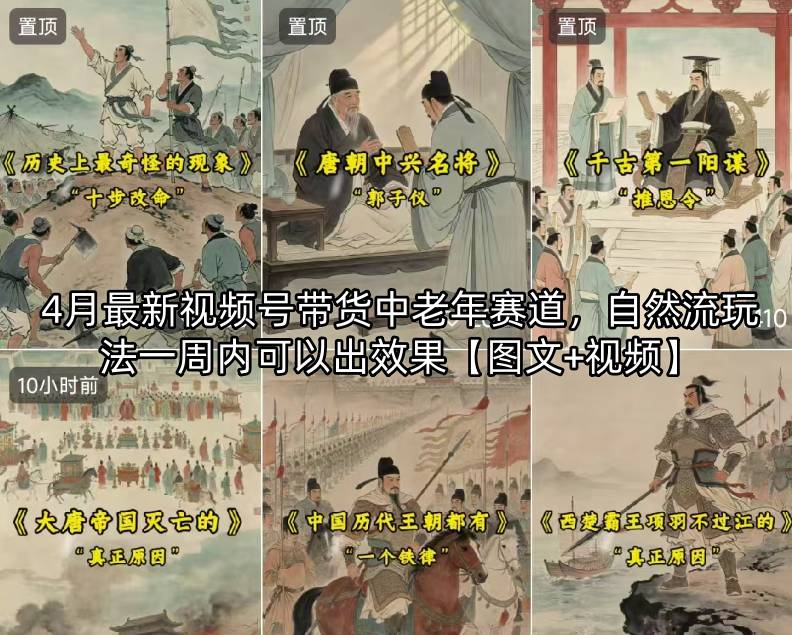 4月最新视频号带货中老年赛道，自然流玩法一周内可以出效果【图文+视频】-52项目站