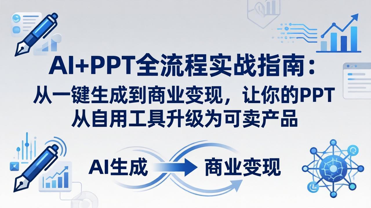 AI+PPT全流程实战指南-更新4月21：从一键生成到商业变现，让你的PPT从自用工具升级为可卖产品-52项目站