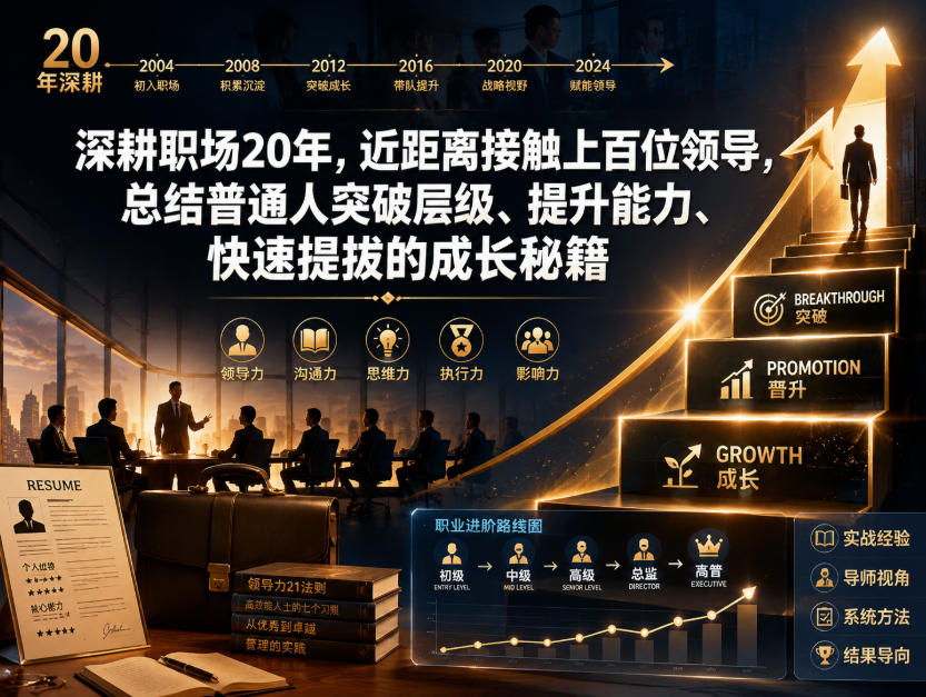 付费文章：深耕职场20年，近距离接触上百位领导，总结普通人突破层级、提升能力、快速提拔的成长秘籍(全网独家干货)-52项目站