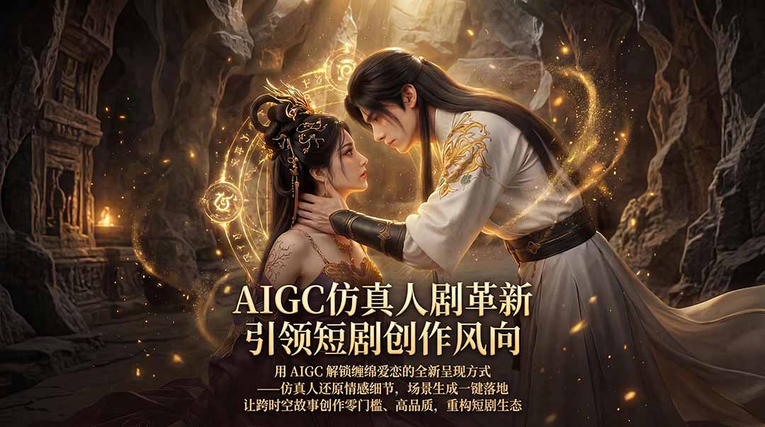AIGC 仿真人短剧创作革新，解锁仙侠爱恋全新呈现，一键出高质场景，零门槛打造爆款剧集-52项目站