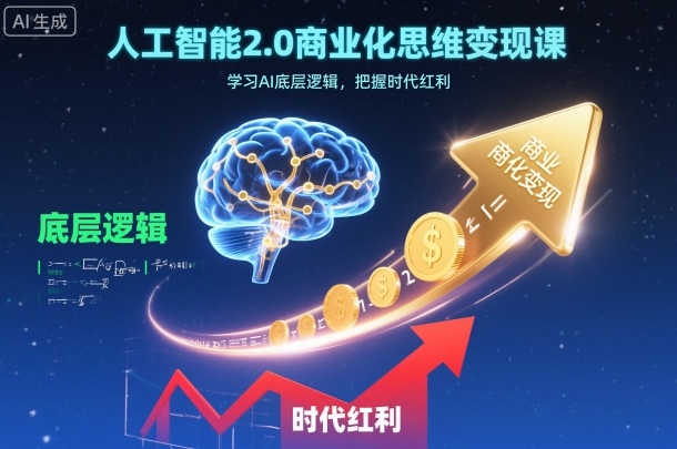 人工智能2.0商业化思维变现课，学习AI底层逻辑，把握时代红利-52项目站