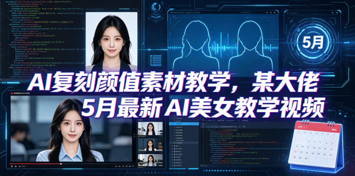 AI复刻颜值素材教学,某大佬5月最新AI美女教学视频,内含4月好物复刻教学-52项目站
