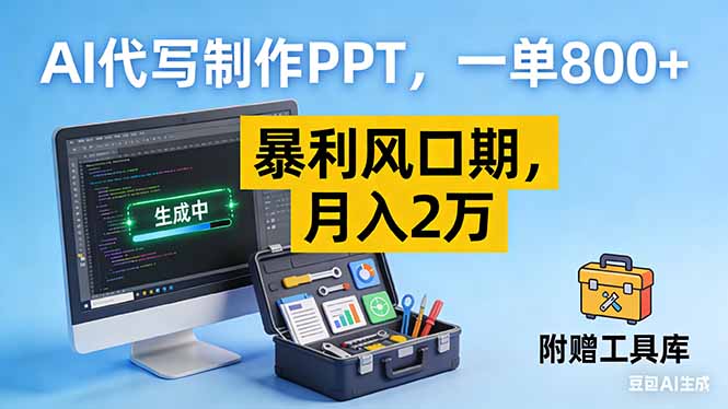 AI代写制作PPT，一单800+， 暴利风口期，月入2万【附工具】-52项目站