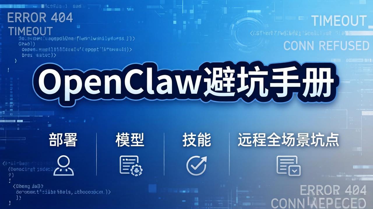 OpenClaw避坑手册：部署+模型+技能+远程全场景坑点，一次性给你说全，少走弯路-52项目站